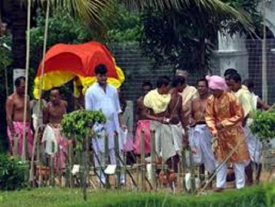 Preparation on peak for historic ‘Ker’ puja Preparation on peak for historic ‘Ker’ puja